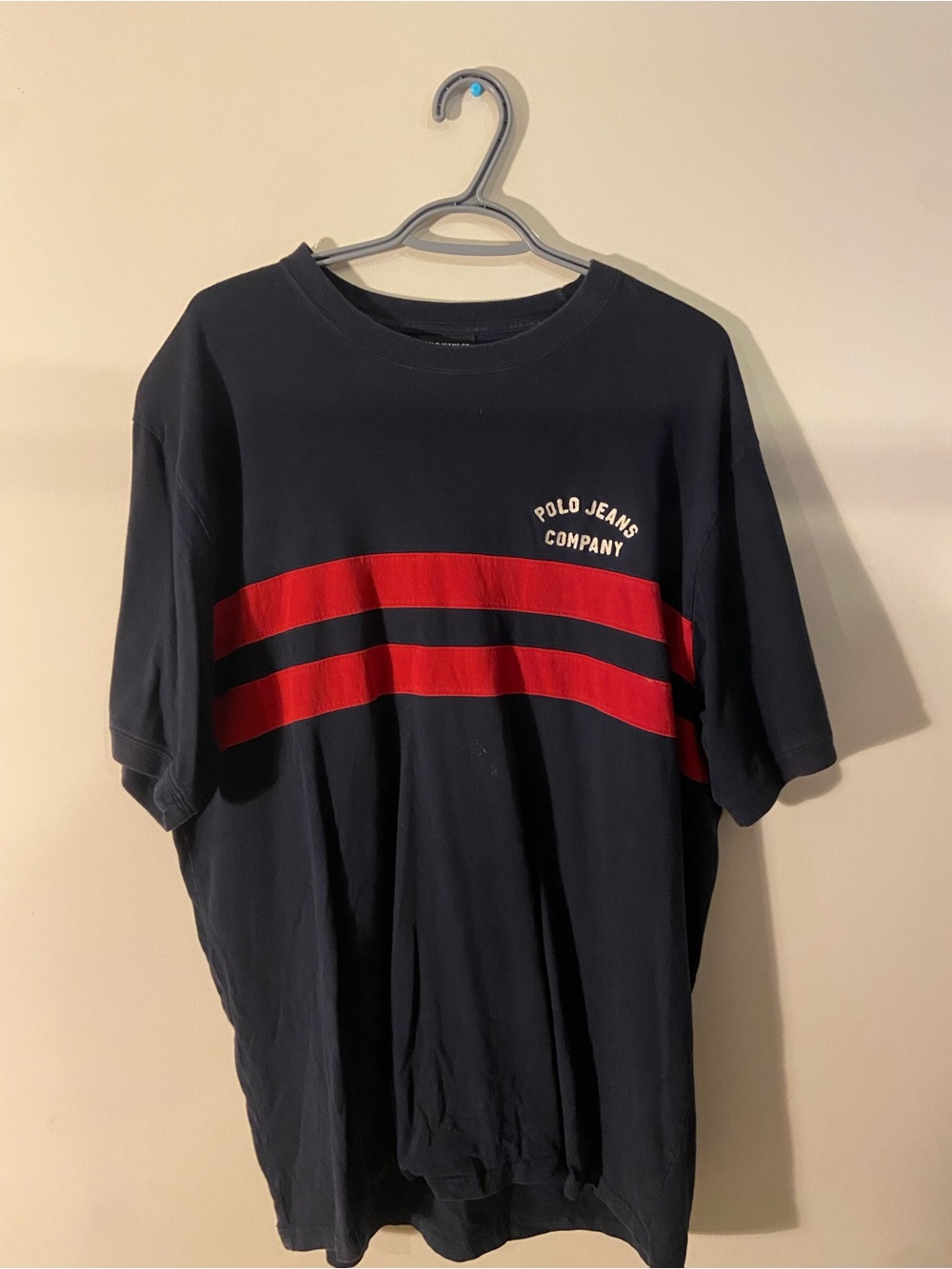Polo by Ralph Lauren Navy Short Sleeve Tee with Red Stripes
